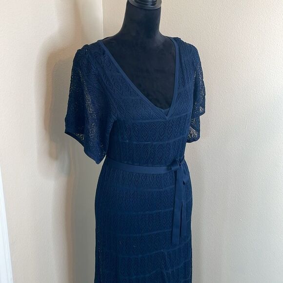 Boden pointelle blue knit midi dress - Picture 4 of 14